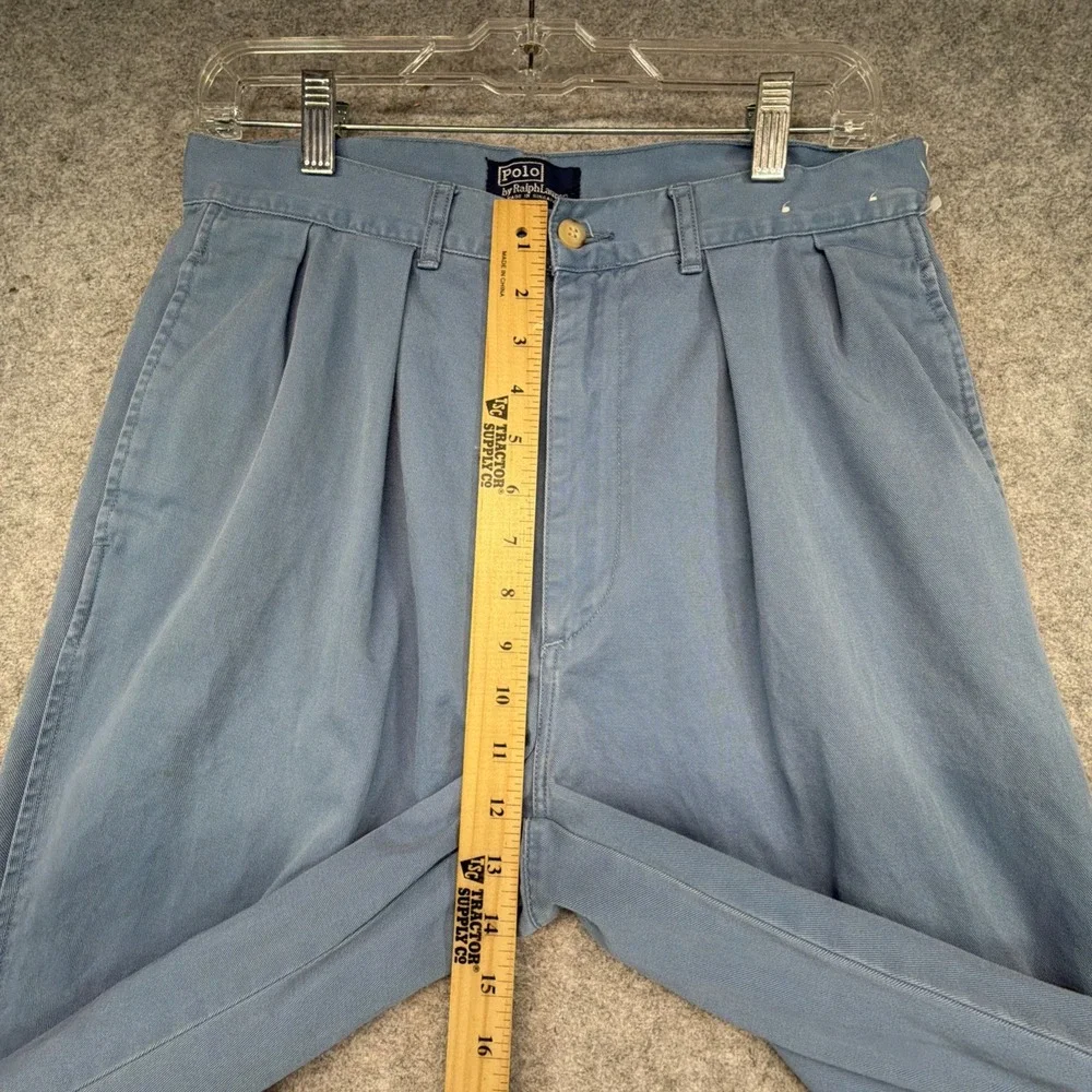 Vintage Polo Ralph Lauren Blue Pants 32x34 (Fits 31x33) Double Pleated Baggy 90s